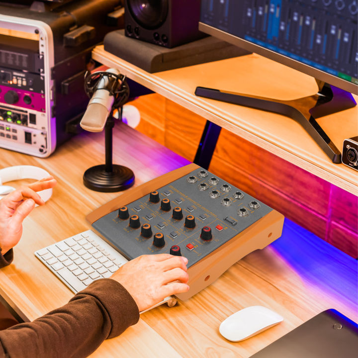 8 Channel Mixing Console Professional Multi Audio Mixer Ultra Low Noise ...