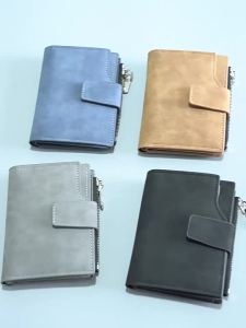 AE New mens short wallet with multiple card slots ID and credit card storage bag high-end zipper coin purse