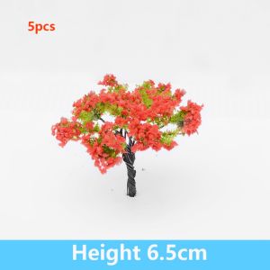 MIRELAE 5pcs 6.5cm Pink Iron Wire Flower Tree MetalPlastic Artificial Home Houses Decoration  Miniature Fairy Garden Tree Outdoor Adventure Camping