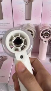 F17 Mini Handheld Fan with Mist Spray 17000RPM Strong Wind 100-Speed Control 2000mAh Battery