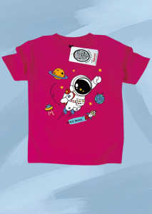 Baju kaos anak cowok laki-laki perempuan Cowok motif astronot space travel hitam Bandung lucu