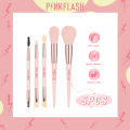 PINKFLASH แปรงแต่งหน้า 5 ชิ้น, แปรงเขียนคิ้วแบบเกลียว, แปรงอายแชโดว์, แปรงแต่งหน้า Duo Precision อเนกประสงค์, แปรงรอยเปื้อน เครื่องมือแต่งหน้าสำหรับดวงตาระดับมืออาชีพ, แปรงแป้งฝุ่น ชุดแปรงแต่งหน้า, แปรง Blusher. 