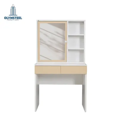 Olymsteel OMR 001 Meja Rias Besi Set Kursi / Meja Rias Kosmetik Modern Minimalis