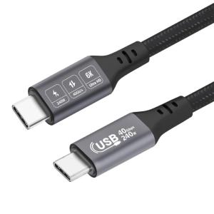 USB4 Cable 240W Fast Charging 40Gbps Data Transfer For 3/4 6K Video Nylons Braideds Type C to Type C Cord