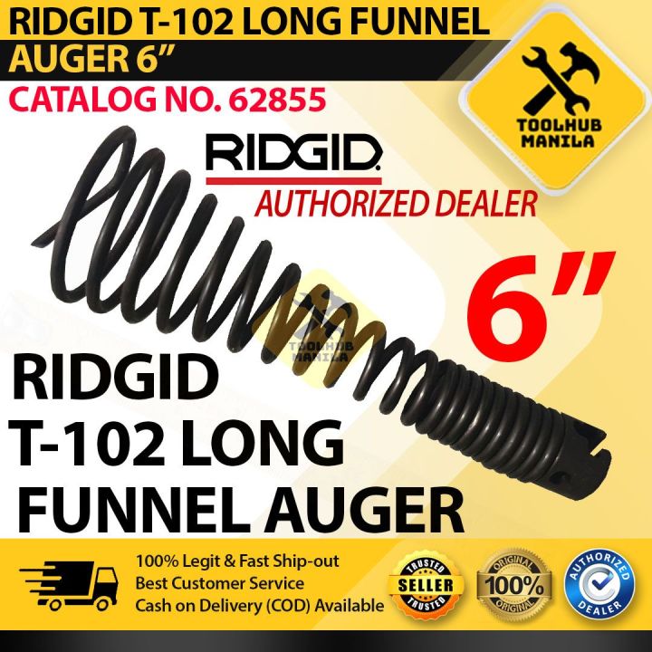 Ridgid T102 Long Funnel Auger 6" Drain Cleaning Tool for Ridgid Drain
