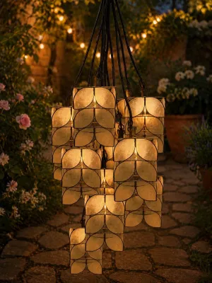 Capiz With Lights Solar Power And Plug Type Outdoor Free Bulbs 10 +3 pcs Capiz Ball Capiz Ligths Capiz Shells Capiz lantern lights Outdoor