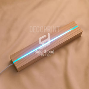 SidsWood [SL20] Dudukan Kayu LED A4 Panjang 20cm – Stand Kayu Jati Belanda untuk Pajangan Foto Akrilik