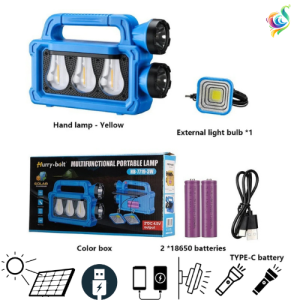 Emergency Solar USB Recharging Flashlight Camping Lantern Bright Flashlight With Power Bank Floodlight