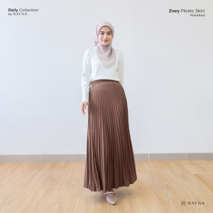 HAYNA Zoey Pleats Skirt (Hazelnut) - Rok Wanita Plisket