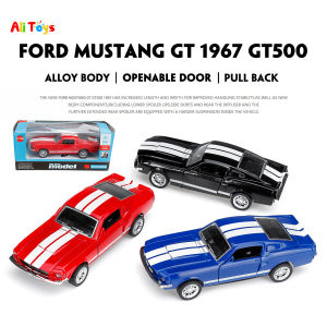 AliToys 1:32 Scale ฟอร์ดรุ่น MUSTANG GT 1967 GT500 รถโลหะผสมดึงกลับของเล่นเด็กรถแข่งเจ๋งโมเดลสำหรับสะสม