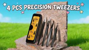 G.CATACC 4-Pack Precision Tweezers Set Curved and Pointed Tweezer    For Craft Electronics Soldering Jewelry Lab Work Eyelash Extension Blackheads Ingrown Hair Removal with Case