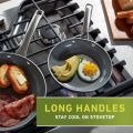 Calphalon Classic Oil-Infused Ceramic PTFE and PFOA Free Cookware, 11 Piece Frying Fry Pan Saucepan Cooking Pots and Pans Cookware Set, Dark Gray. WORKS ON INDUCTION HOB COOKER. 