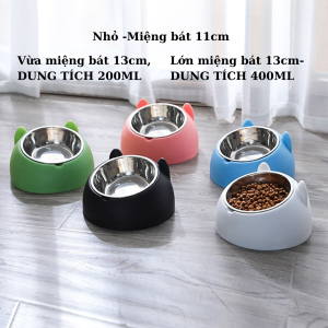 BÁT ĂN INOX CHỐNG GÙ CHO CHÓ MÈO NHỎ VÀ VỪA NHIỀU SIZE (GIAO MÀU NGẪU NHIÊN)
