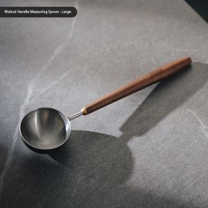 BINCOO Walnut Handle Coffee Spoon Coffee Bean Measuring Spoon Stainless Steel Coffee Powder Special Spoon