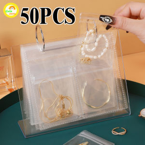 Clear Pouch Travel Accessoris Storage 50pcs | Tas Penyimpanan Perhiasan Kalung Gelang Cincin Bahan Plastik Transparan Anti Oksidasi
