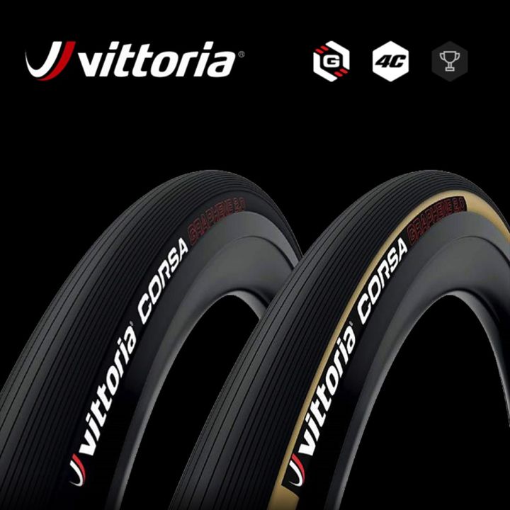 Copertone Vittoria Corsa Control G+2.0 700x25C Clincher 320TPI, Colore Nero/skinwall, Nuovo