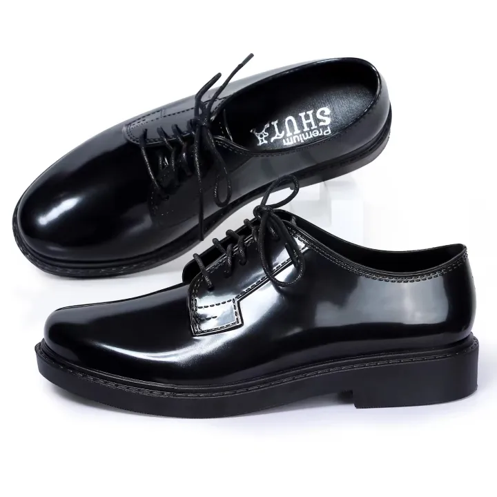 Shuta Black Shoes Police Security Charol Shoes For Men High