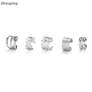 【ZP】 Flash Sale Cute 5Pcs Set Of Simple Personality Ear Cuff Alloy Jewelry Classic Ear Accessories For Women Daily Party Wear