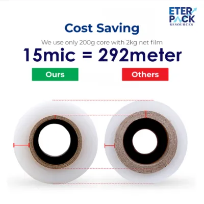 Eterpack- Stretch Film Plastic Wrapping Plastic Wrap Plastic Film Cling Wrap Shrink Wrap 500mmx2.2kgx0.2kg