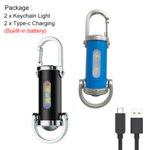 Asafee YS087 Mini EDC Flashlight Bulit-in 14500 Battery Super Bright COB LED Flashlight 7 Mode Lights USB Rechargeable Waterproof Lantern Lightweight Po-cket Samll Lamp