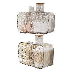 Bedroom Cotton Pad Organizers Clear View Wall Mounted Cotton Pad Storage Organizers Holder For Bedroom Or Bath