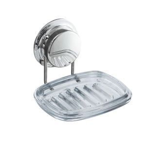 JEHUA Suction Cup Soap Dish for Shower Wall Mounted No Punch Soap Sponge Holder Reusable Clear Soap Rack for Bathroom