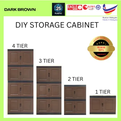 EAGLE DIY 1/2/3/4 Tier Multipurpose Storage Rack/plastic Cabinet/Almari Baju