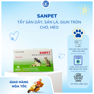Sổ giun Sanpet tẩy sạch sán dây sán lá giun tròn chó mèo