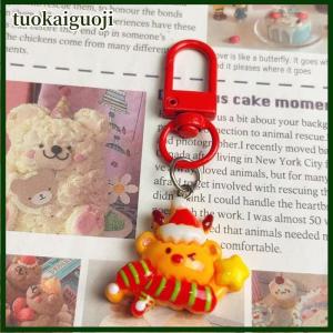 tuokaiguoji 1 6Pcs Cartoon Santa Claus Series Pendant Keychain Cute Student Backpack Pendant Accessory Christmas Party Small Gifts