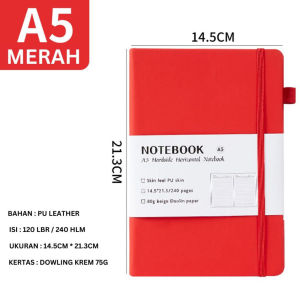 (120 Lembar) Buku Tulis A5 Bisnis Notebook Catatan Jurnal Cover Kulit PU Berwarna STY7057