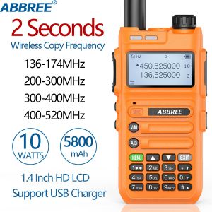 [Free Headset] ABBREE AR-F5 Frequency Scanner Full Band Walkie Talkie USB High Powerful 136-520MHz Wireless Copy Frequency Ham Two Way Radio