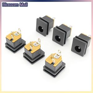 [Blossom] 10Pcs 5.5X2.5MM DC Power Supply Socket Connector DC-015 5.5x2.1mm DC Female Jack Square Panel Mounting Connectors