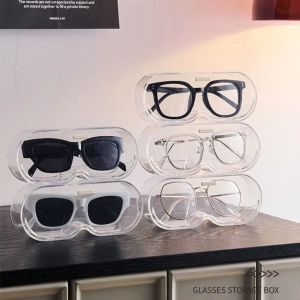 WENTIVV Punch-free Hanging Glasses Storage Rack Waterproof Wall Mounted Sun-glasses  Display Holder High-quality Hard Shell Sunglass Organizer Case Wardrobe
