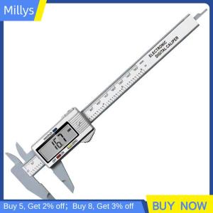 Millys 0-150mm Electronic Digital Display Vernier Caliper Carbon Fiber Dial Vernier Caliper Gauge Digital Ruler Measuring Tool