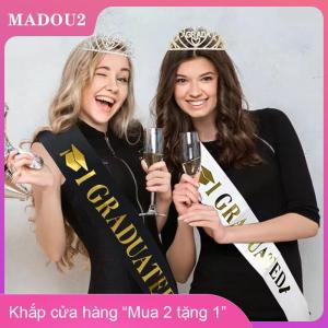 [COD] MADOU2 Vàng Đen Tốt Nghiệp Sash Thắt Lưng Gian Hàng Đạo Cụ Congrate GRAD Ribbon Vai Dây Đeo Đảng Cung Cấp Cho Tốt Nghiệp Trang Trí