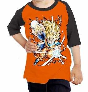 kaos anak-anak / Kaos Raglan 3\4 Anak/kaos anak Dragn ball DTF