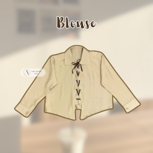 One set trending 3in1 ( Blouse cardigan pita lucu + Celana + Tas Imut + Kalung Aesthetic ) AM299N