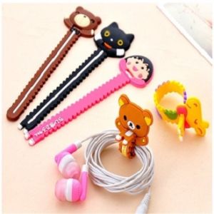[1 k]Dây Quấn Buộc Tai Nghe Cáp Sạc Hình Thú Cute