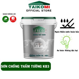 ( CAO CẤP) Sơn Chống Thấm Tường 1 Thành Phần TAIKO KB3 10 lit - Ngăn thấm nước cho bề mặt TƯỜNG bê tông xi măng cát. Phân Phối Chính Hãng