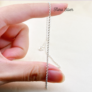 FLORA 0630M - [Có bán lẻ] Vòng cổ dây chuyền bạc ta hình Kuromi màu tím bọc bạc dành cho bé gái