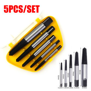 6ชิ้นเสียหายใช้งานไม่ได้เหล็กกล้าคาร์บอนหัวถอดน็อตเกลียวเจาะระบายบิตสลักเกลียวหักท่อน้ำอุปกรณ์กำจัดเครื่องสกัดซ่อม