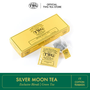 TWG Tea | Silver Moon Tea Green Tea Blend in 15 Hand Sewn Cotton Tea Bags in Giftbox 37.5g