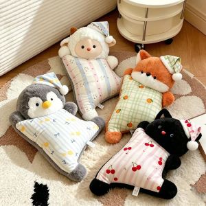 SWEET Gối tựa lưng Gối nhồi bông hình thú Bộ đồ ngủ dễ thương. Hoạt hình Đồ chơi nhồi bông hình chim cánh cụt. Quà tặng cho trẻ em. Mèo Đen Búp bê nhồi bông hình thú Ghế văn phòng
