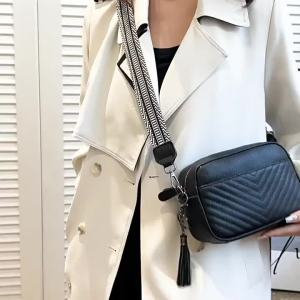 Cross-border womens handbag top-layer cowhide small square shoulder bag high-end versatile commuter crossbody bag genuine leather womens bag