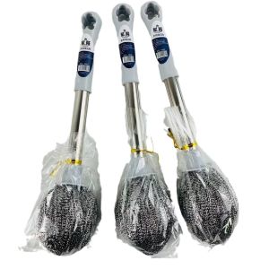 แปรงหม้อสแตนเลสด้ามยาว แปรงขนเหล็ก แปรงทำความสะอาดด้ามยาว สำหรับทำความสะอาดขวด โหล หม้อ ล้างจานในครัว ไม่หลุดร่วง [ จัดส่งฟรี ]