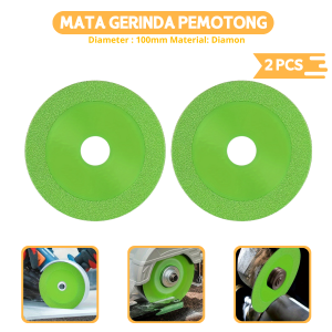 2 pcs Mata Gerinda Potong Kaca Keramik besi 100mm