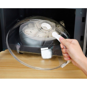 ฝาครอบอาหารไมโครเวฟ สีขาว วัสดุพลาสติกpp กันกระเด็น ทนความร้อนได้