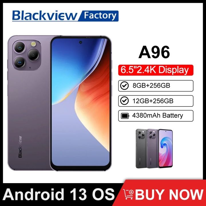 Blackview A96 12GB+256GB Side Fingerprint 6.5inch Android 13 MediaTek Helio  G99 48MPCameras 4380mAh Octa Core 4G NFC Cellphone