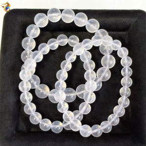 Premium Grade Natural Milky Starry Sheen Clear Quartz Bracelet