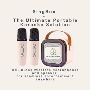 Home Essense SG SingBox - The Ultimate Portable Karaoke Solution with Wireless Microphones & Speaker for Seamless On-the-Go Entertainment